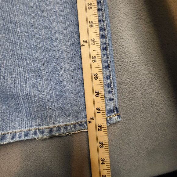 Calvin Klein Jeans Mens 35x32 Blue Relaxed Straight Leg Distressed Denim - Picture 7 of 11